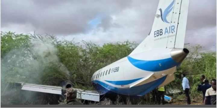 In Kenya, an EBB Air plane skidded and crashed in the Mandera bush – no one was killed.