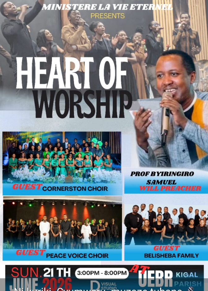 La vie eternelle ministry from rwanda invite all people to the concert , which will take place on Sunday 21june 2026